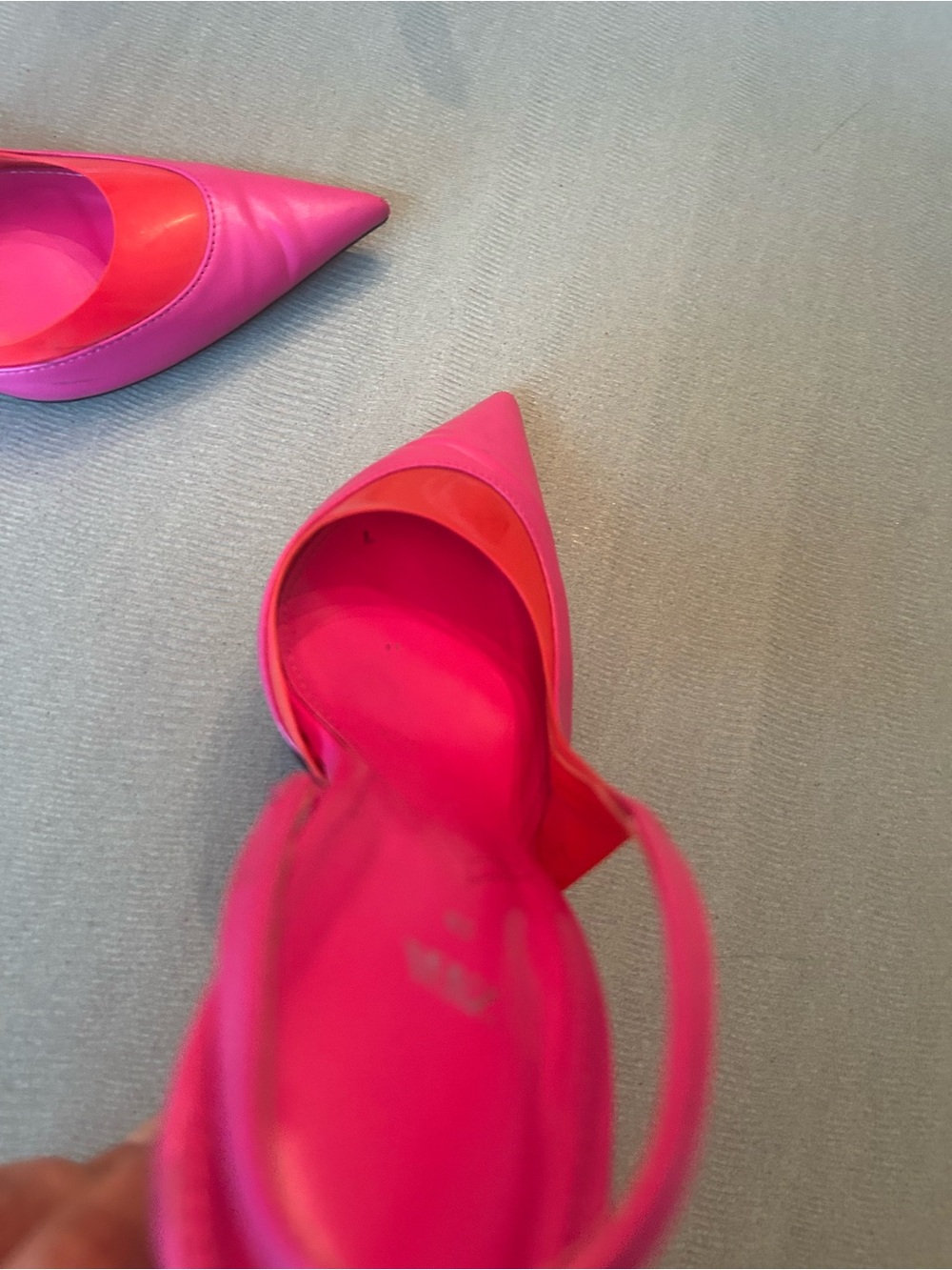 Zara Hot Pink and Red Pointed Slingback Heels size 38 euro - Picture 3 of 13